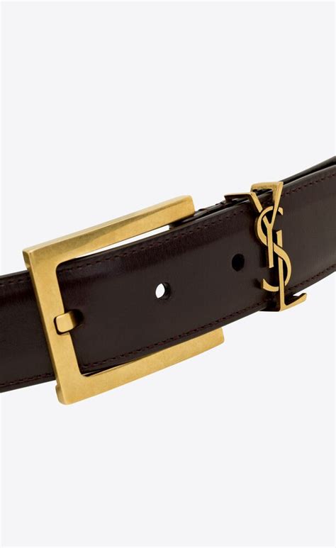 ceinture yves saint laurent homme|CEINTURE CASSANDRE en cuir lisse .